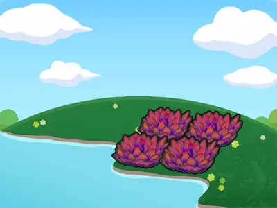 Hydrated red tall grass